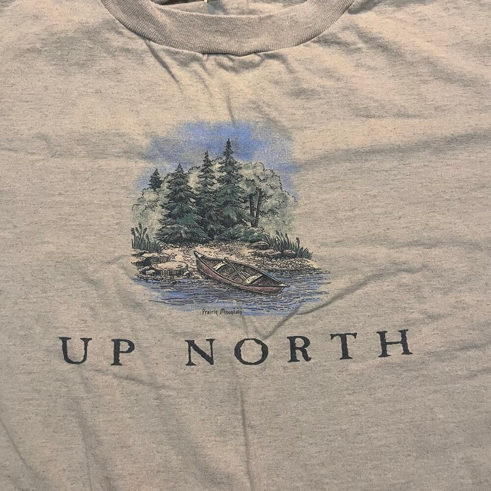Up North Men 2Xl Short Sleeve T Shirt Cabin‎ River Hiking Forest Nature